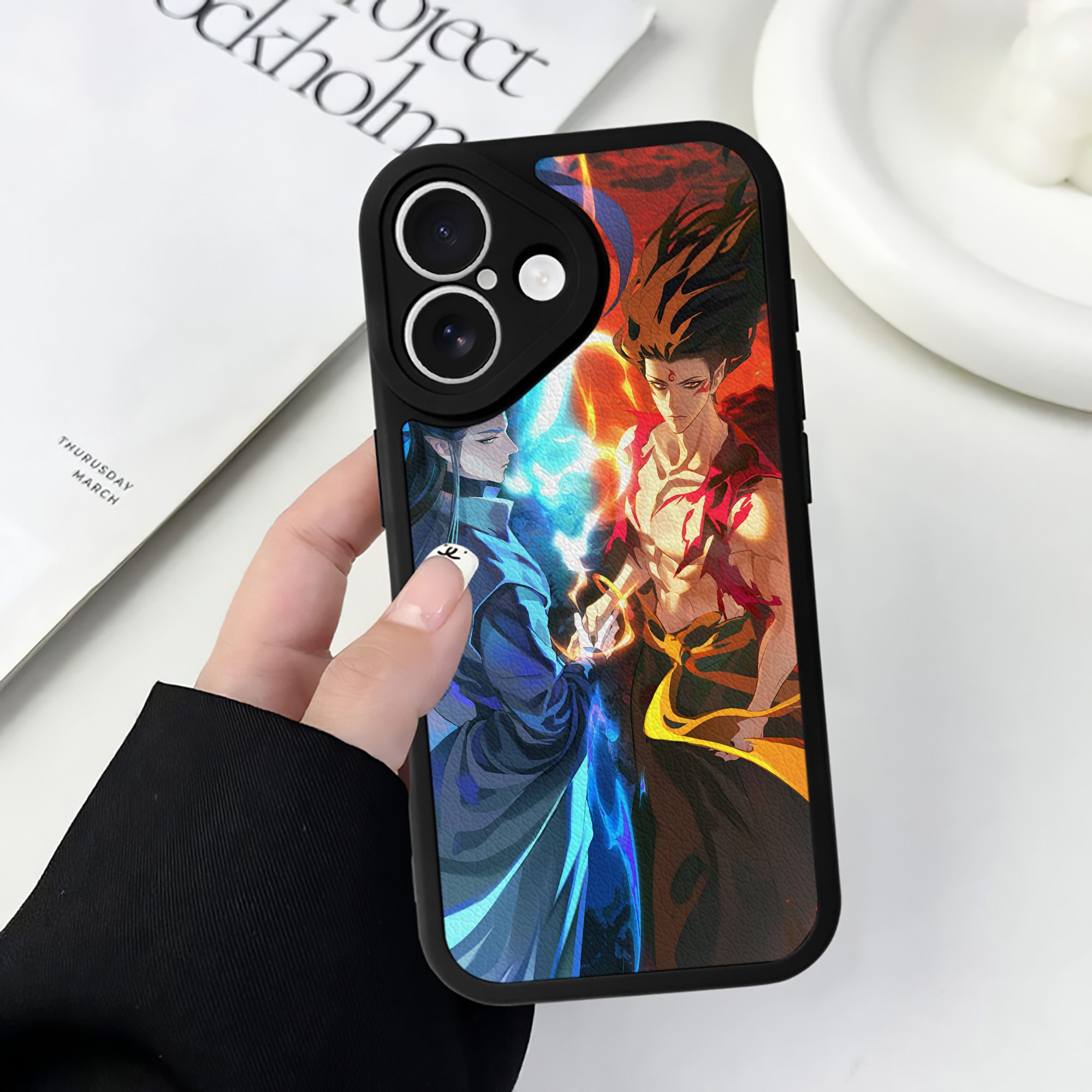 （画像用） Ne Zha 2 ナタ 魔童の大暴れ 【iPhone 16シリーズ対応】シリコンスマホケース（レザー調） 材質：シリコン
